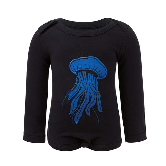 Black Baby Onesie with Jellyfish Application - pets & baby productspets & baby productsBlack Baby Onesie with Jellyfish Application - 068 / 6 mths