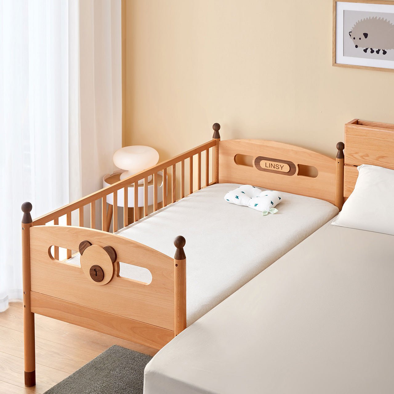 Dear Bear Mobile Oak Sleeping Cot - pets & baby productspets & baby productsDear Bear Mobile Oak Sleeping Cot - 1Oak3 Side