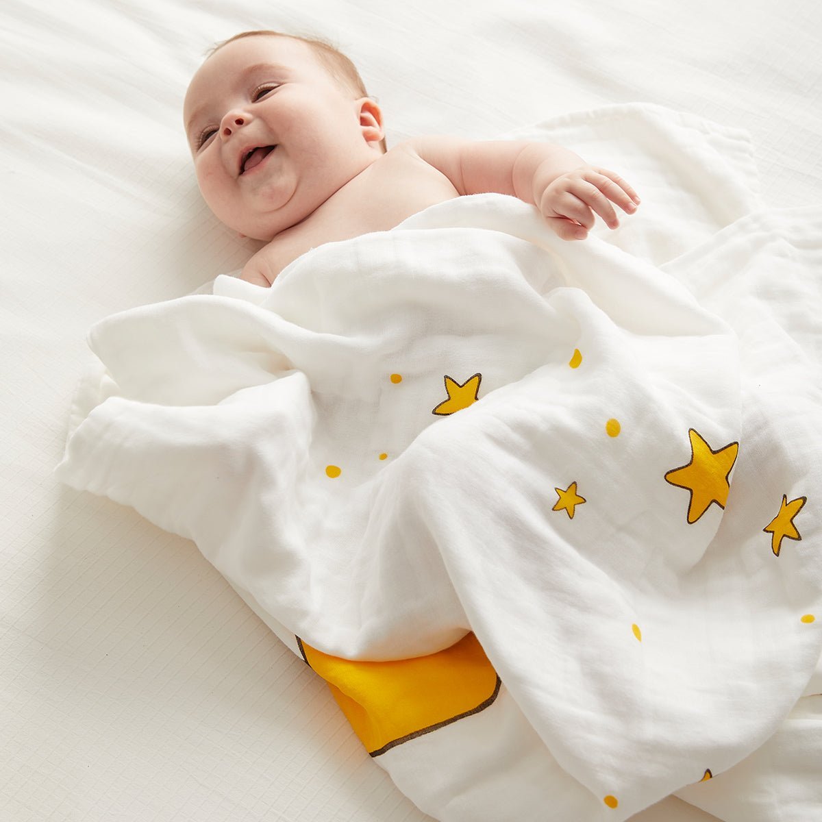 Future Stars Six - layer Cotton Baby Yellow Bath Swaddle Blanket - pets & baby productspets & baby productsFuture Stars Six - layer Cotton Baby Yellow Bath Swaddle Blanket - 2