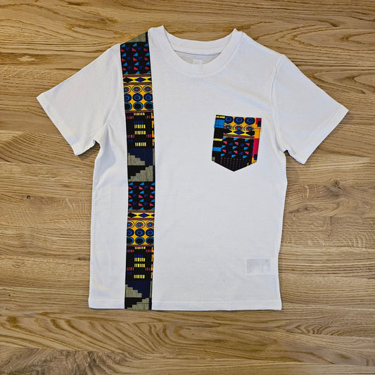 Kids T-shirt with African Ankara Print Detail | 100% cotton - pets & baby productspets & baby productsKids T-shirt with African Ankara Print Detail | 100% cotton - 0110