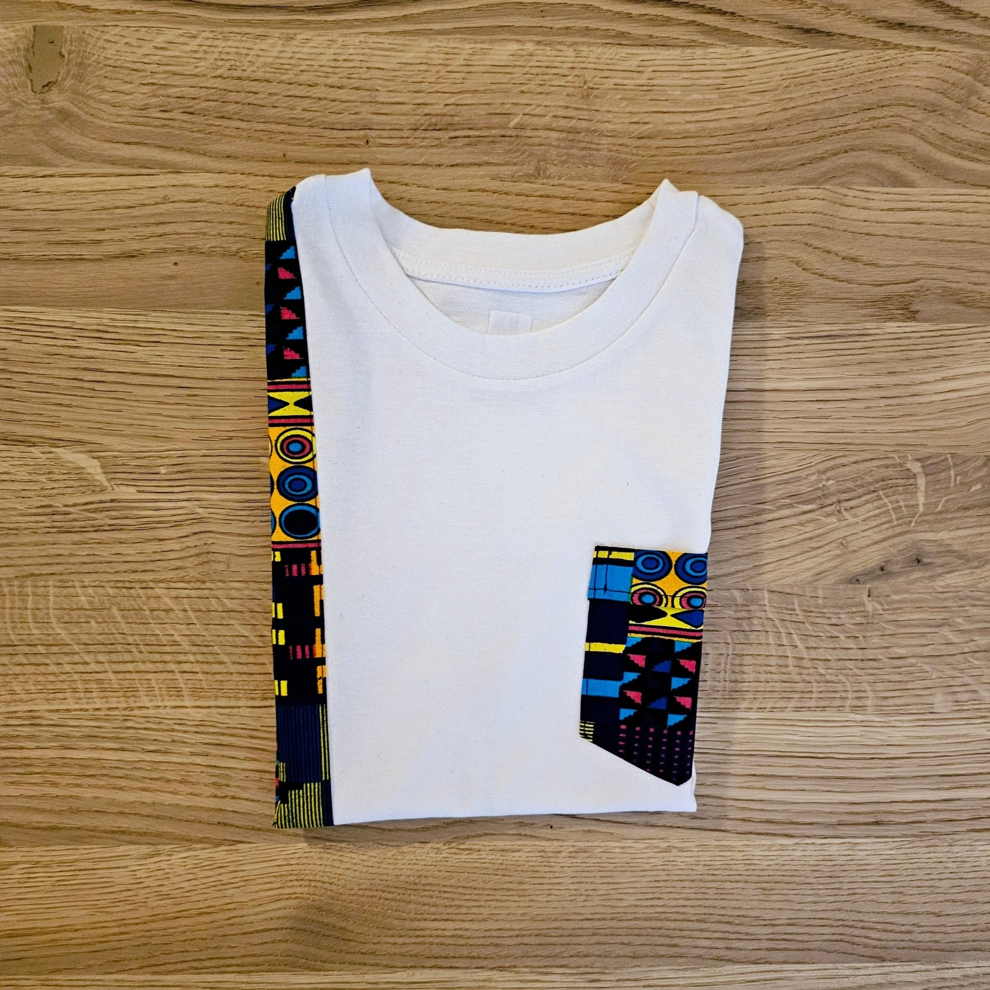 Kids T-shirt with African Ankara Print Detail | 100% cotton - pets & baby productspets & baby productsKids T-shirt with African Ankara Print Detail | 100% cotton - 2110