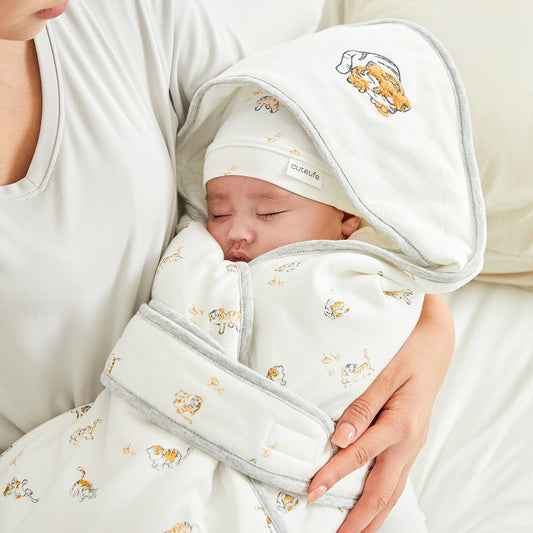Lively Tiger Extra Warm Cotton Baby White Swaddle Wrap - pets & baby productspets & baby productsLively Tiger Extra Warm Cotton Baby White Swaddle Wrap - 0