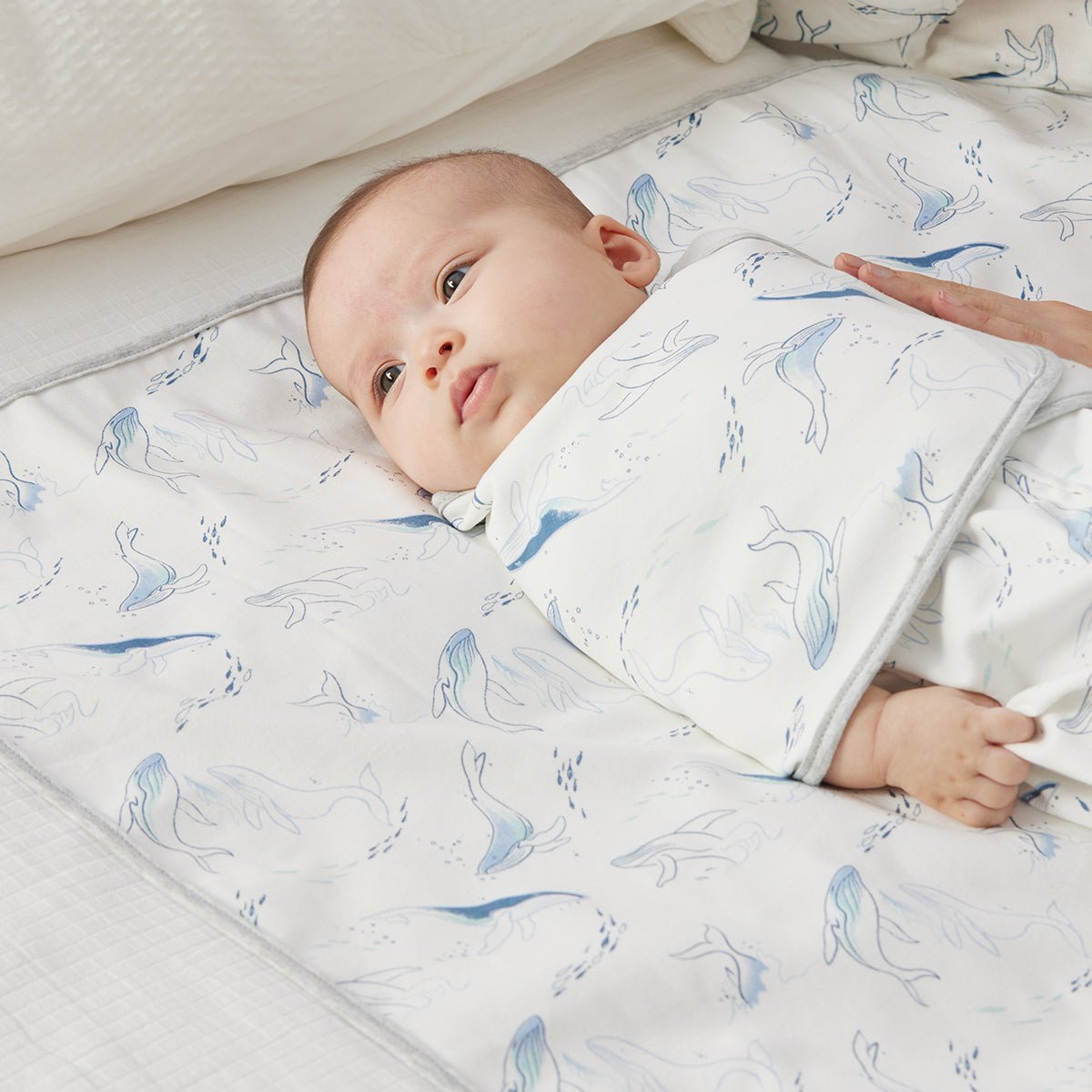 Swimming Whale Waterproof Baby White Changing Mat - pets & baby productspets & baby productsSwimming Whale Waterproof Baby White Changing Mat - 1