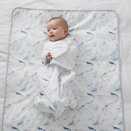 Swimming Whale Waterproof Baby White Changing Mat - pets & baby productspets & baby productsSwimming Whale Waterproof Baby White Changing Mat - 0